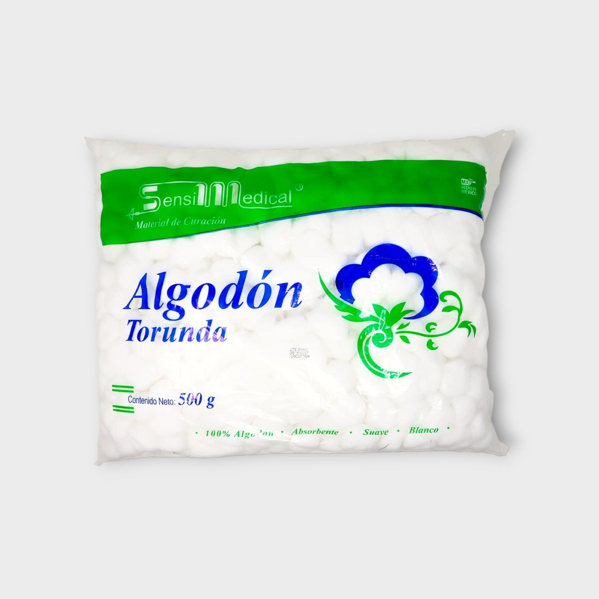 Torunda de algodón no estéril paquete con 300g - Sensimedical