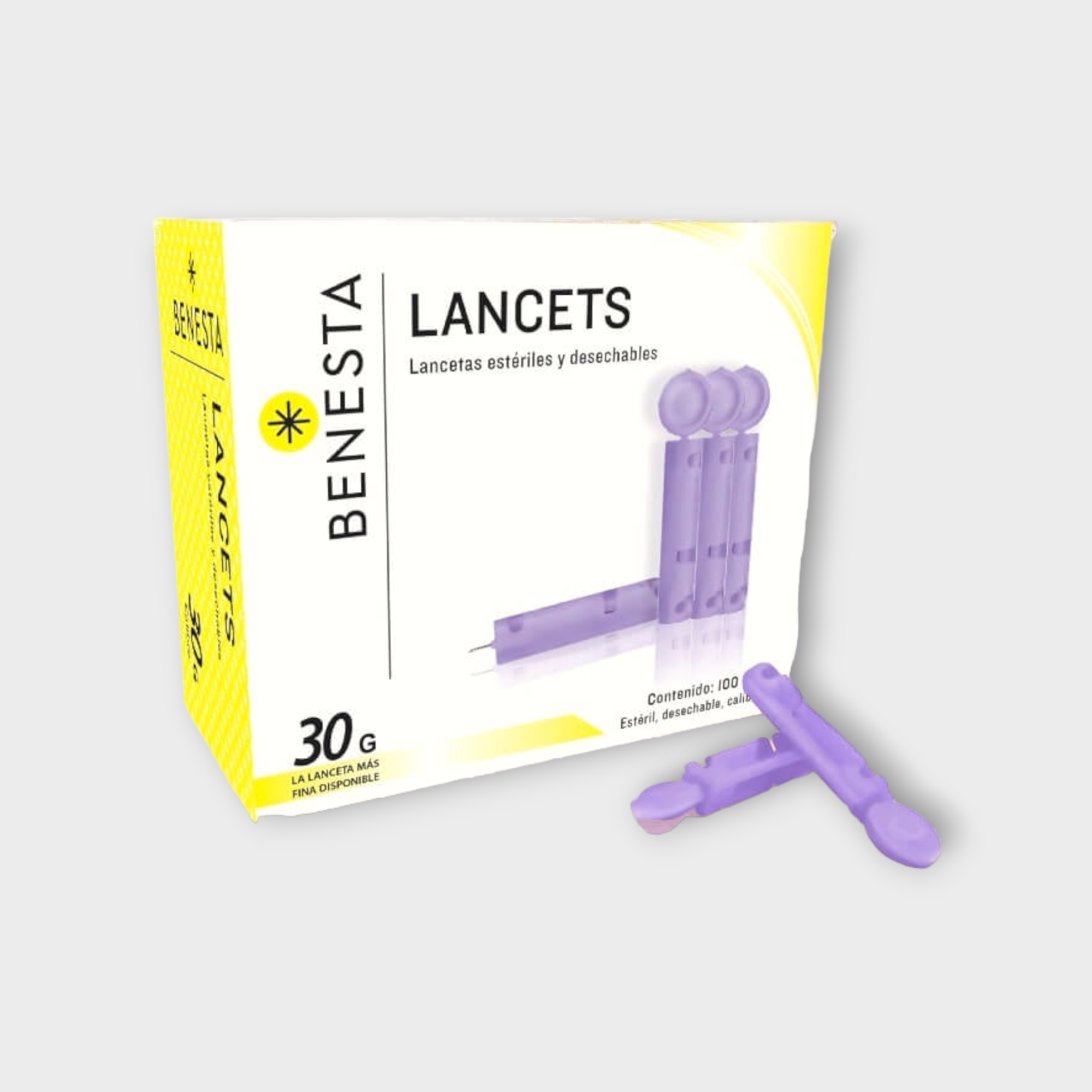 Lancetas estériles y desechables, calibre 30 - Banesta