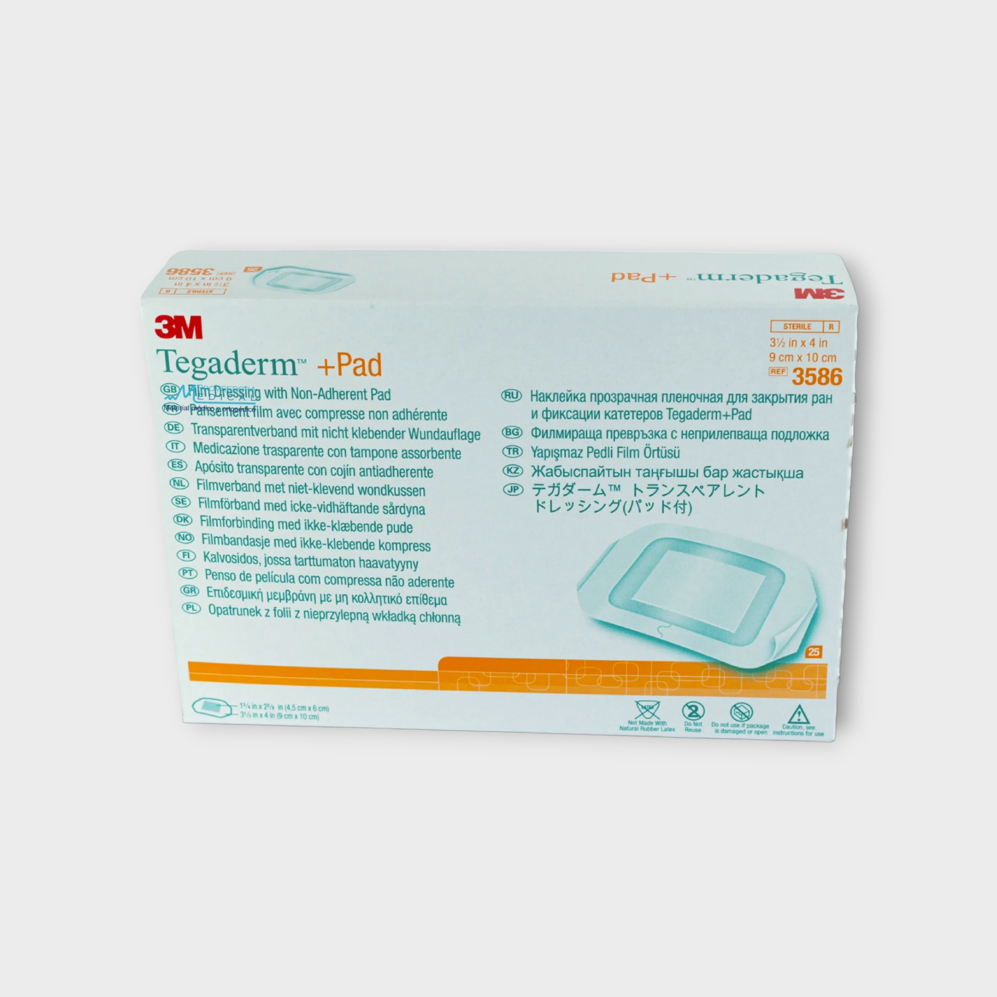 Apósito transparente estéril con cojín absorbent no adherente Tegaderm + pad 9cm x 10cm - 3M