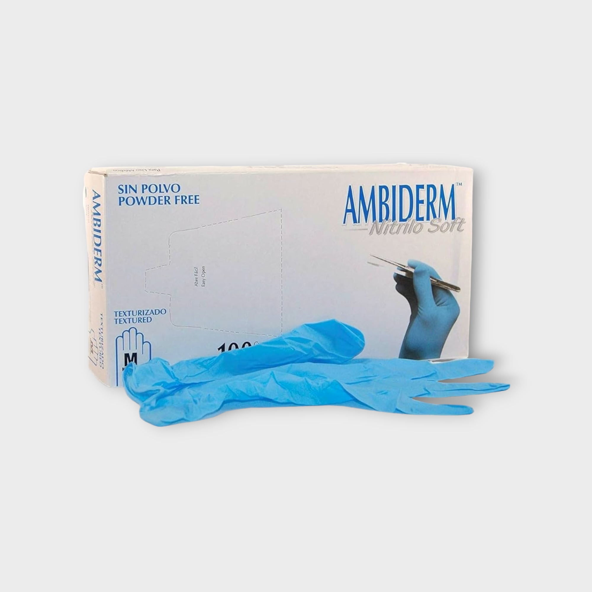 Guante de látex para exploración no estériles (Azul/Negro) - Ambiderm