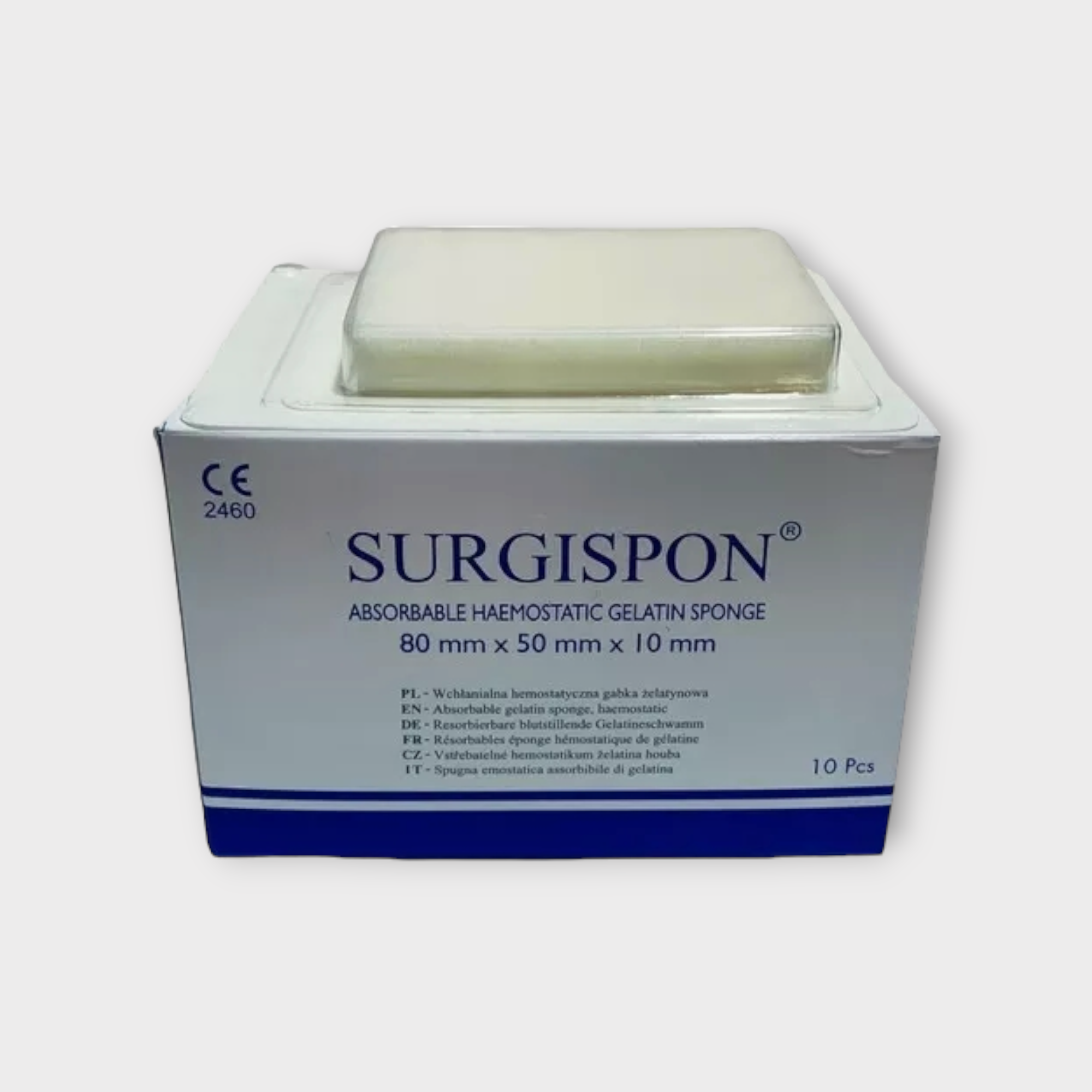 Esponja hemostática de gelatina 80mm x 50mm x 10mm - Surgispon