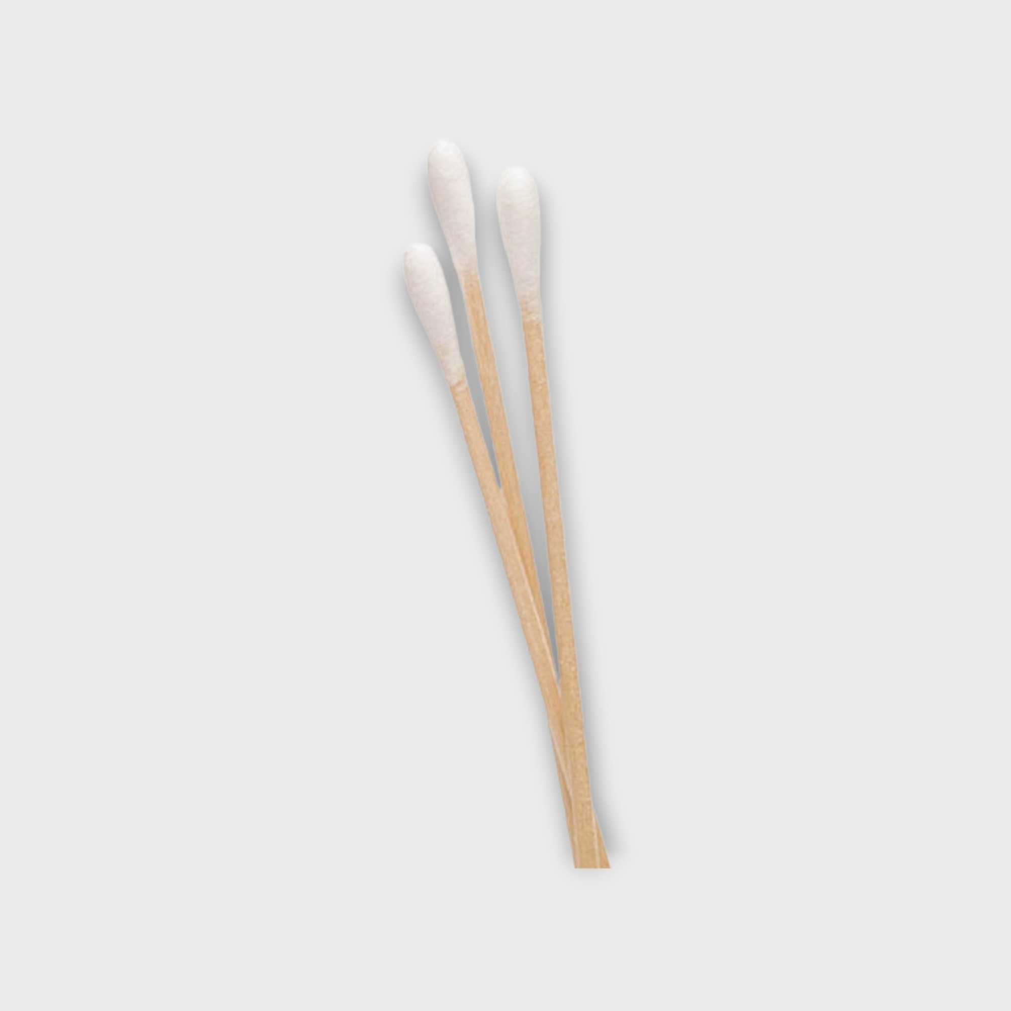 Aplicador de madera con algodón, estéril, desechable.